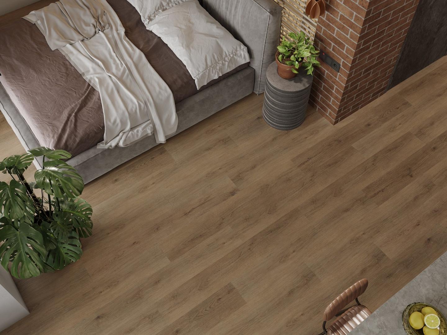 Кварцвиниловая плитка Alpine Floor клеевая Ultra Дуб Рейсдал ЕСО 5-41 1219,2×184,15×2 фото в интерьере